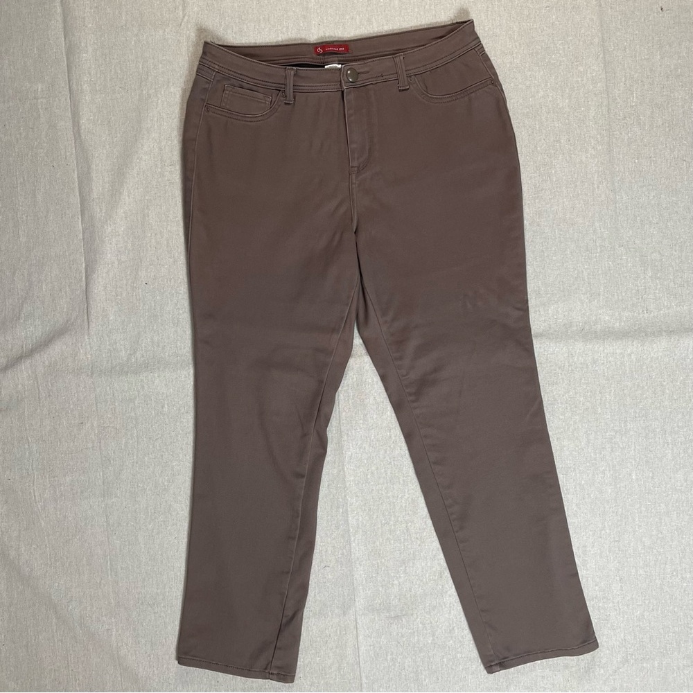 Dress Barn | Petite Brown Straight Leg Stretch Jeans | 14P